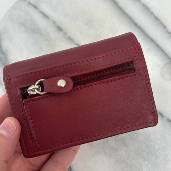 NWT ARRIGO deep blood red soft mini wallet - Picture 4 of 5